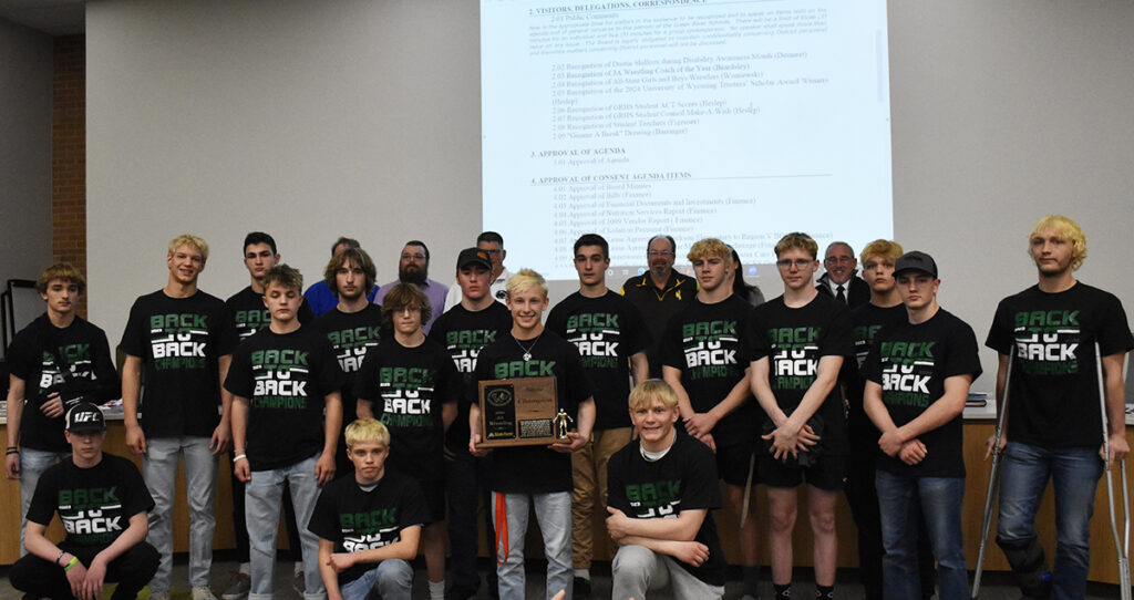 Wolves Wrestlers Recognized by School Board