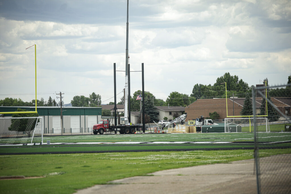 Work Underway on New Wolves Stadium Scoreboard