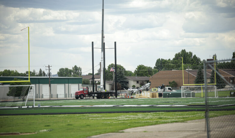 Work Underway on New Wolves Stadium Scoreboard
